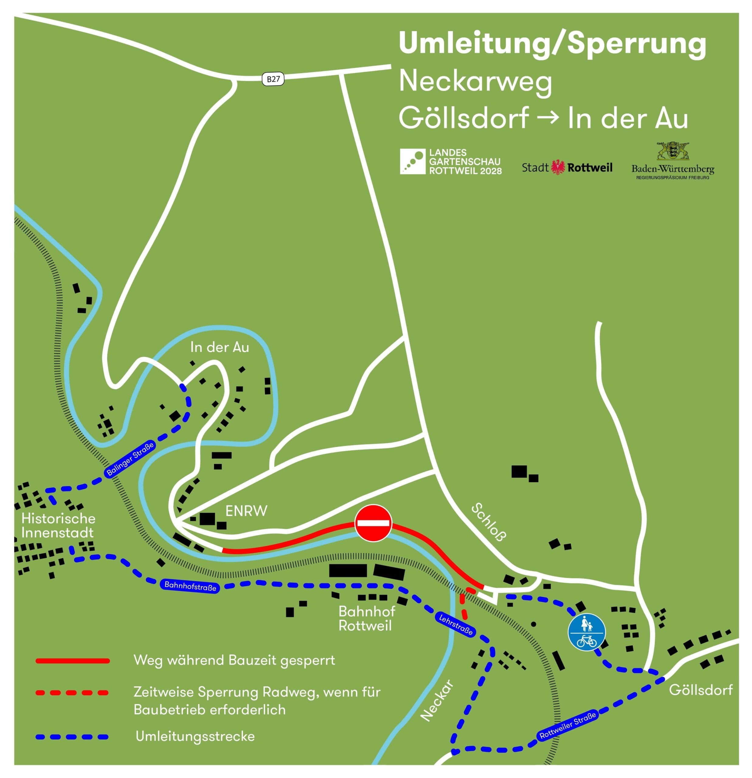 umleitung neckarweg göllsdorf in der au